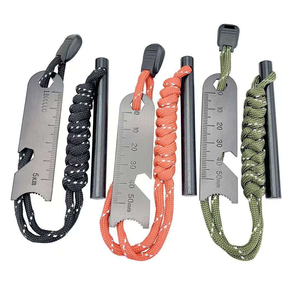 Ferro Rod Striker - Accendifuoco Multifunzione per Sopravvivenza all'Aperto, Asta