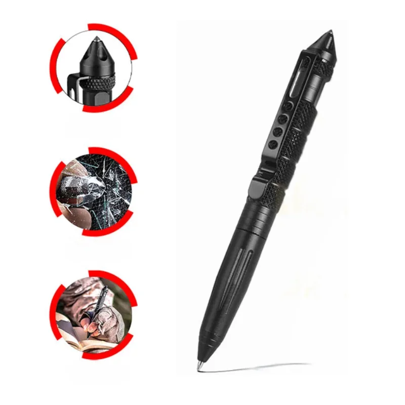 Pen Tactical Glass - Penna Tattica Multifunzionale per Autodifesa, Sopravvivenza