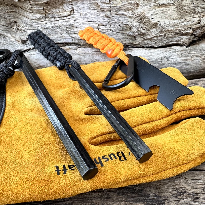 Ferro Rod Striker - Bastoncino di Magnesio Esagonale Intrecciato a