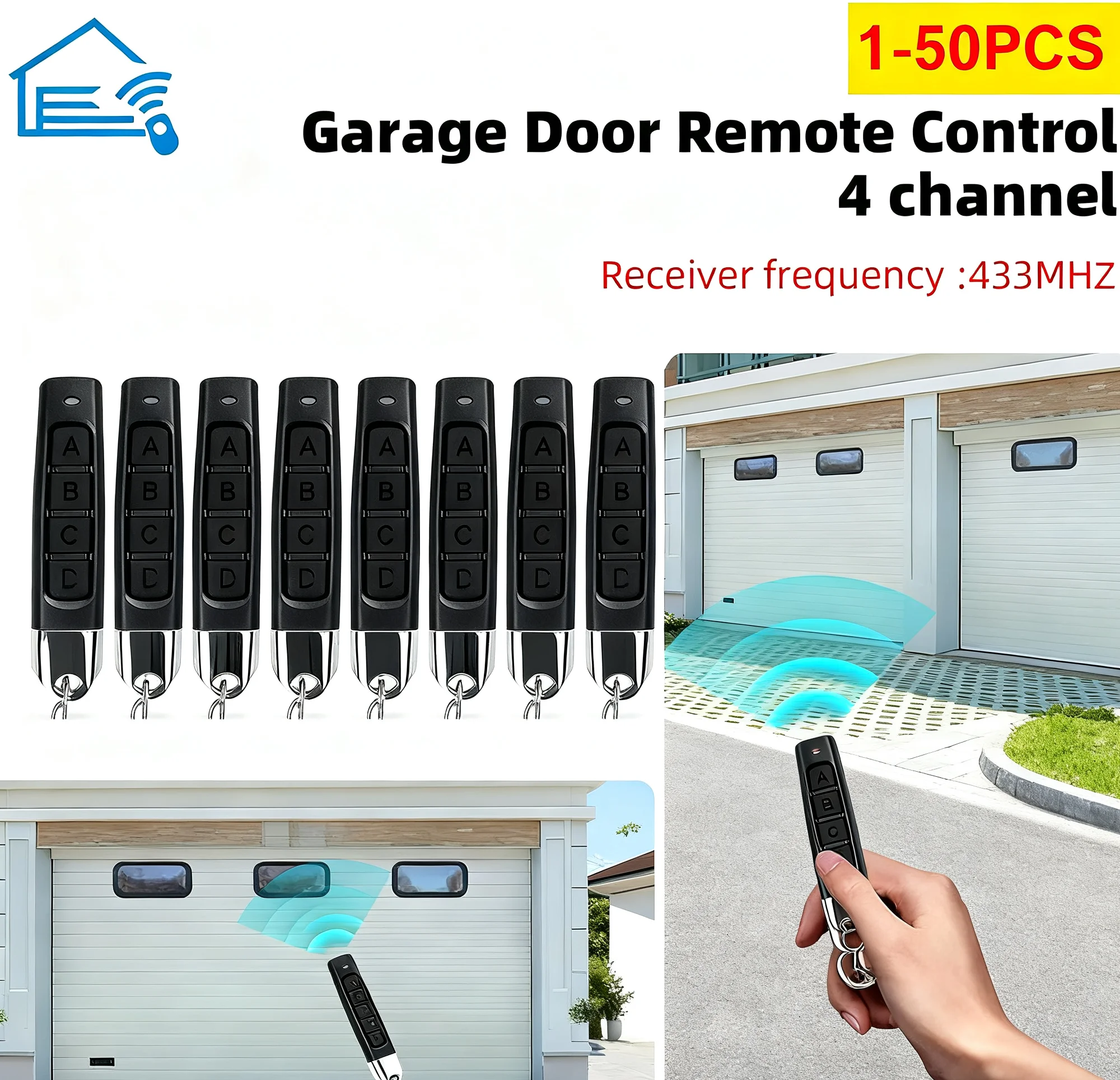 Bottle Opener Keyring - Telecomando 433MHz per Auto, Apriporta Garage,