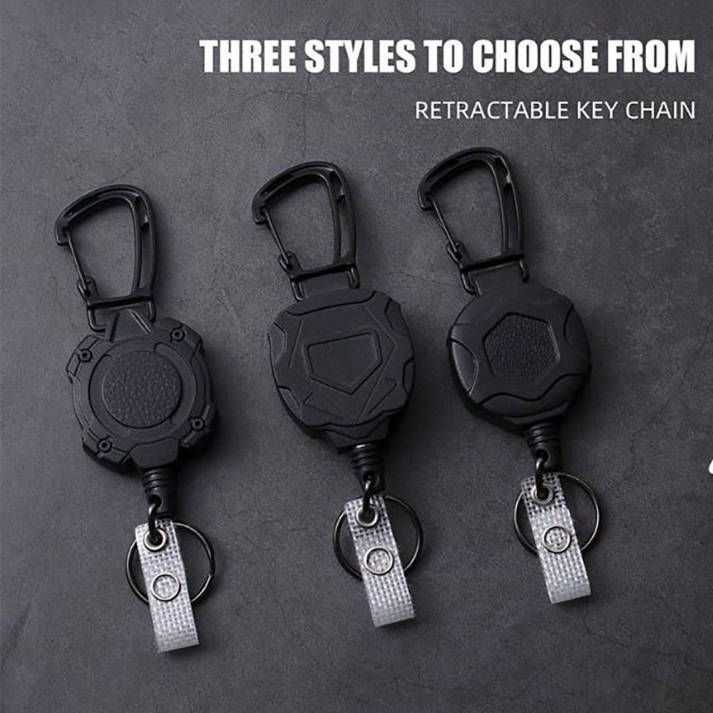 Edc Carry Card - Porta Badge retrattile portachiavi con moschettone