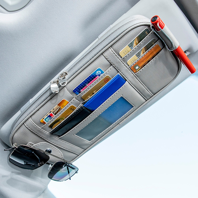 Edc Carry Pen - Organizer per Parasole Auto in Pelle