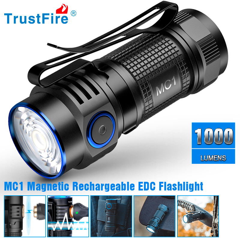 Edc Carry Flashlight - Torcia ricaricabile USB Trustfire MC1 Lampada