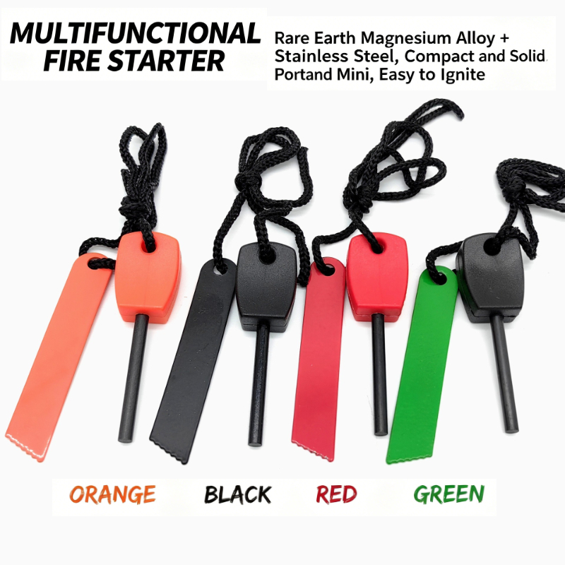 Ferro Rod Striker - Accendifuoco Portatile Compatto in Magnesio, Acciaio